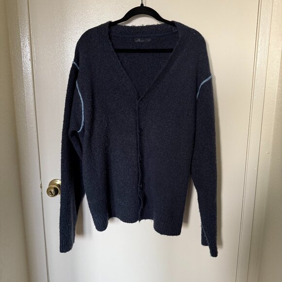 Oak + Fort Gray Fuzzy Oversized Cardigan M - Picture 1 of 7
